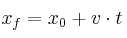 x_f = x_0 + v\cdot t
