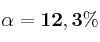 \bf \alpha = 12,3\%