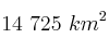 14\ 725\ km^2