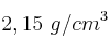 2,15\ g/cm^3