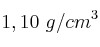 1,10\ g/cm^3