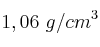 1,06\ g/cm^3