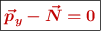 \fbox{\color[RGB]{192,0,0}{\bm{\vec p_y - \vec N = 0}}}