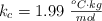 k_c = 1.99\ \textstyle{^oC\cdot kg\over mol}