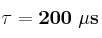 \bf \tau = 200\ \mu s
