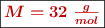 \fbox{\color[RGB]{192,0,0}{\bm{M = 32\ \frac{g}{mol}}}}