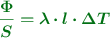 \color[RGB]{2,112,20}{\bm{\frac{\Phi}{S} = \lambda\cdot l\cdot \Delta T}}