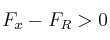 F_x - F_R > 0