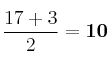 \frac{17 + 3}{2} = \bf 10