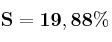 \bf S = 19,88\%