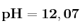 \bf pH = 12,07