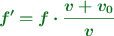 \color[RGB]{2,112,20}{\bm{f^{\prime} = f\cdot \frac{v + v_0}{v}}}