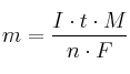 m = \frac{I\cdot t\cdot M}{n\cdot F}