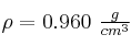 \rho = 0.960\ \textstyle{g\over cm^3