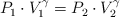 P_1\cdot V_1^{\gamma} = P_2\cdot V_2^{\gamma}