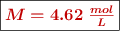 \fbox{\color[RGB]{192,0,0}{\bm{M = 4.62\ \frac{mol}{L}}}}