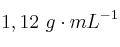 1,12\ g\cdot mL^{-1}