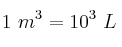 1\ m^3 = 10^3\ L