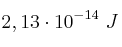 2,13\cdot 10^{-14}\ J