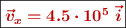 \fbox{\color[RGB]{192,0,0}{\bm{\vec v_x = 4.5\cdot 10^5\ \vec i}}}