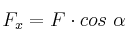 F_x = F\cdot cos\ \alpha