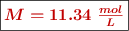 \fbox{\color[RGB]{192,0,0}{\bm{M = 11.34\ \frac{mol}{L}}}}