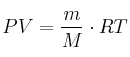 PV = \frac{m}{M}\cdot RT