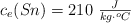 c_e(Sn) = 210\ \textstyle{J\over kg\cdot ^oC}
