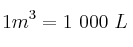 1m^3 = 1\ 000\ L