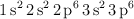 \ce{1s^2 2s^2 2p^6 3s^2 3p^6}