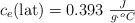 c_e(\ce{lat}) = 0.393\ \textstyle{J\over g\cdot ^oC}