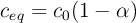 c_{eq} = c_0(1 - \alpha)