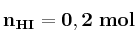 \bf n_{HI} = 0,2\ mol
