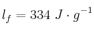 l_f = 334\ J\cdot g^{-1}