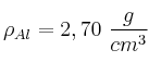 \rho_{Al} = 2,70\ \frac{g}{cm^3}