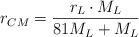 r_{CM}  = \frac{r_L\cdot M_L}{81M_L + M_L}