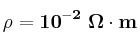 \bf \rho = 10^{-2}\ \Omega \cdot m