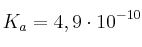 K_a = 4,9\cdot 10^{-10}