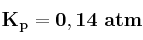 \bf K_p = 0,14\ atm