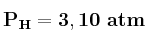\bf P_H = 3,10\ atm