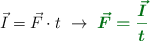 \vec{I} = \vec{F}\cdot t\ \to\ \color[RGB]{2,112,20}{\bm{\vec{F} = \frac{\vec{I}}{t}}}