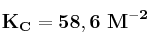 \bf K_C = 58,6\ M^{-2}