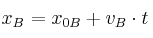 x_B = x_{0B} + v_B\cdot t