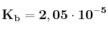 \bf K_b = 2,05\cdot 10^{-5}