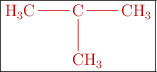 \fbox{\color[RGB]{192,0,0}{\chemfig{H_3C-C(-[6]CH_3)-CH_3}}}