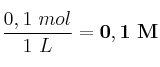 \frac{0,1\ mol}{1\ L} = \bf 0,1\ M