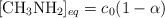 [\ce{CH3NH2}]_{eq}  = c_0(1 - \alpha)