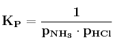 \bf K_P = \frac{1}{p_{NH_3}\cdot p_{HCl}}