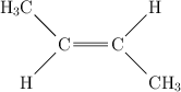\chemfig{H-[:45]C(-[:135]H_3C)=C(-[:45]H)-[:-45]CH_3}