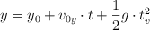 y  = y_0 + v_{0y}\cdot t + \frac{1}{2}g\cdot t_v^2